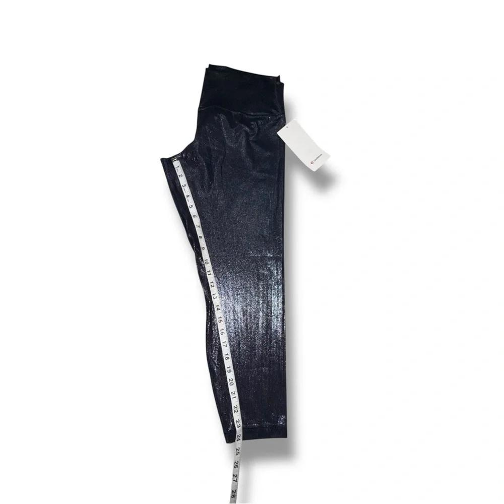 LULULEMON Align Ribbed High Rise Leggings 25” - Foil Print Black Night 14